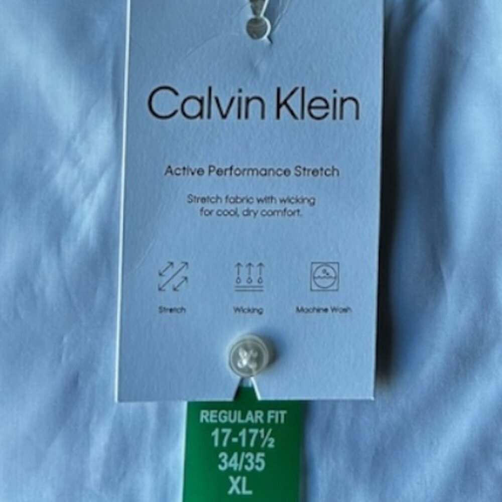 Calvin Klein Men’s Active Performance Stretch Dress Shirt White Size XL - Picture 3 of 9